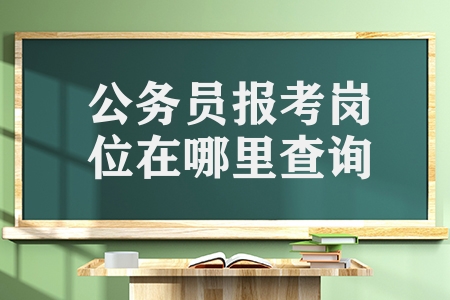 公务员报考岗位在哪里查询（报考公务员的完整流程分享）