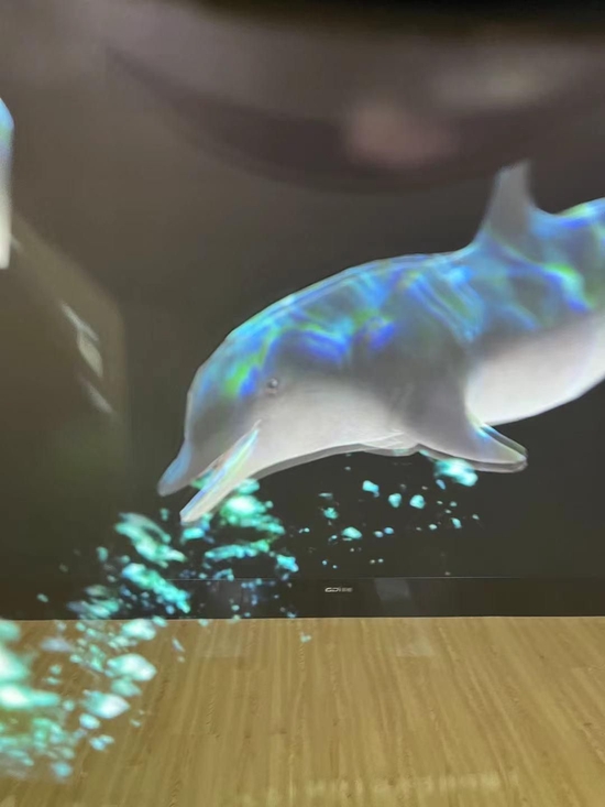 张明见的海底虚拟现实实验,她在为12月的竞赛做准备。
